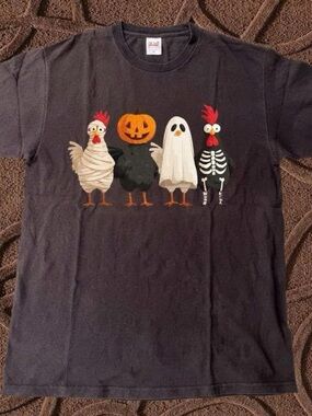 Gildan Black Halloween Chicken Costume Graphic Tee